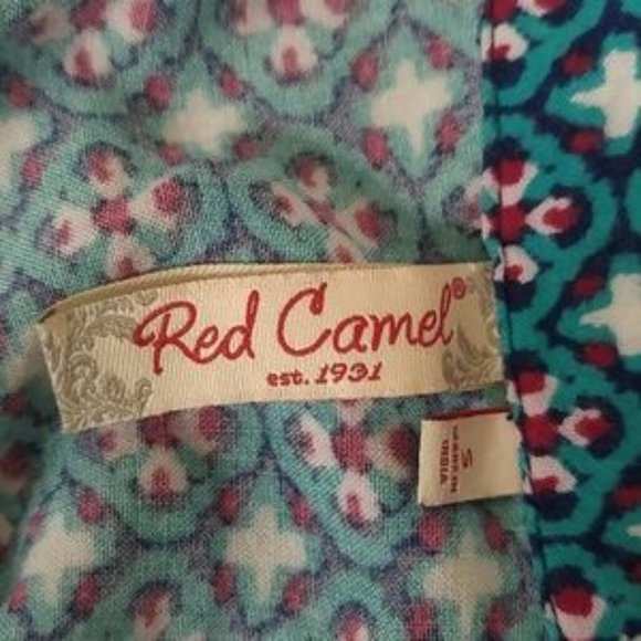 Red Camel teal boho peasant tunic dress size small - Picture 4 of 5